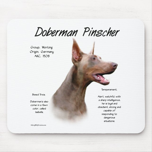 Isabella Doberman History Mousepad (Vorne)