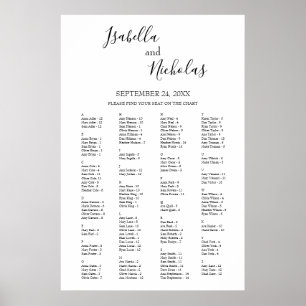 Isabella Elegante alphabetische Sitzordnung Poster