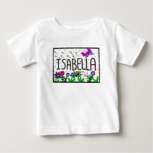 Isabella Girl's Name, Whimsical Art Baby T-shirt