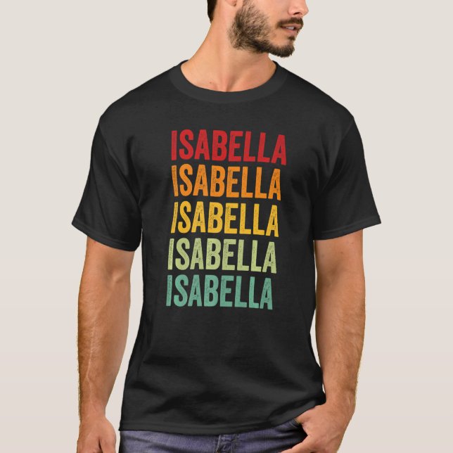 Isabella Landkreis Michigan Rainbow Text T-Shirt (Vorderseite)