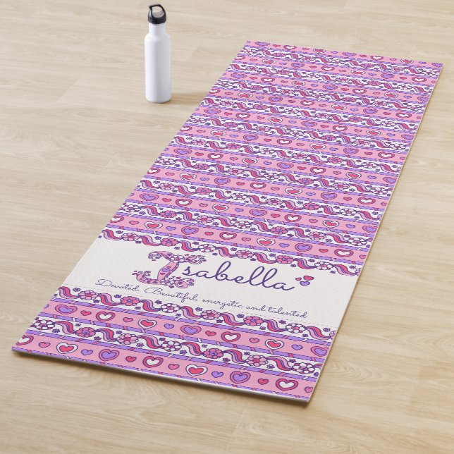 Isabella-Name bedeutet rosa lila Yogamatze Yogamatte (Beispiel)