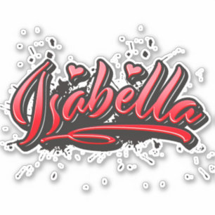 Isabella red Heart Graffiti Aufkleber Sticker