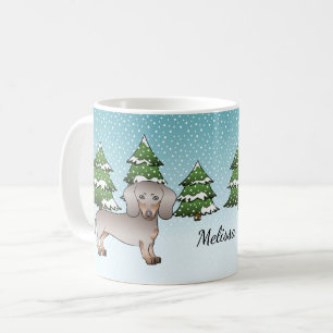 Isabella & Tan Kurzhaar-Dachshund Winterwald Kaffeetasse