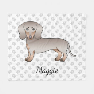 Isabella und Tan Kurzhaar Dachshund Hund und Name Fleecedecke