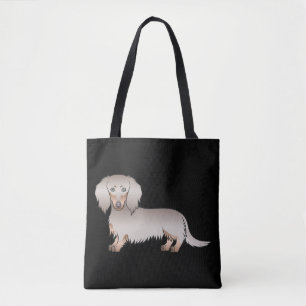 Isabella und Tan Langhaar-Dachshund-Hund auf Schwa Tasche