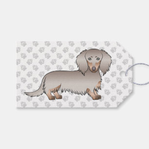 Isabella und Tan Langhaar Dachshund Hund & Pfoten Geschenkanhänger