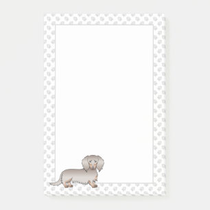 Isabella und Tan Langhaar Dachshund Hund & Pfoten Post-it Klebezettel