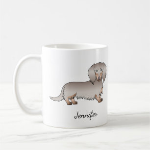Isabella und Tan Long Hair Dackel Hund & Name Kaffeetasse