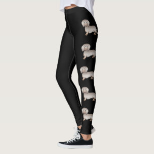 Isabella und Tan Longhair-Dachshund Cartoon-Hunde Leggings