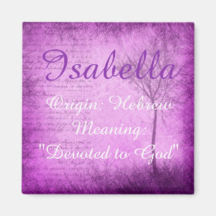 Isabellanamensbedeutungs-Magnet-lila wunderlicher Magnet