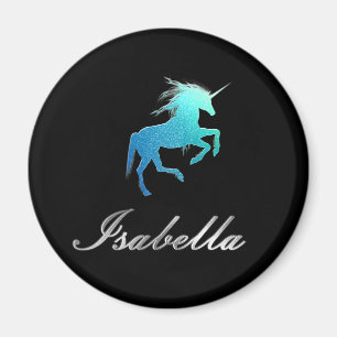 Isabellanamensmagnet - GlitzerUnicorn, glänzend Magnet