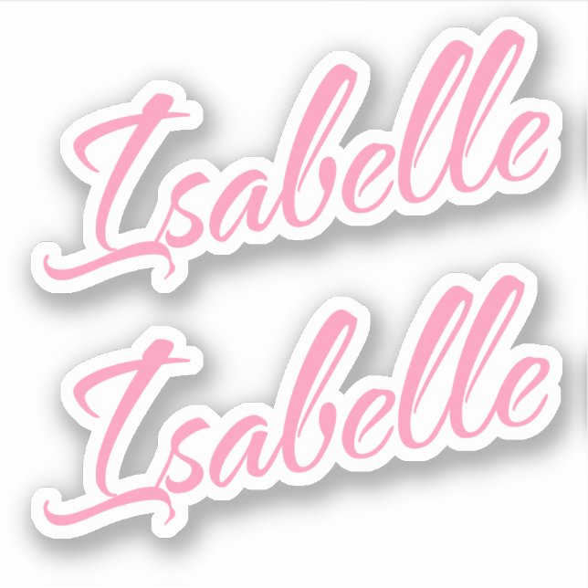 Isabelle Decorative Name in Pink x2 Aufkleber (Vorderseite)