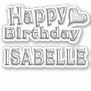 Isabelle Happy Birthday silver Aufkleber Sticker