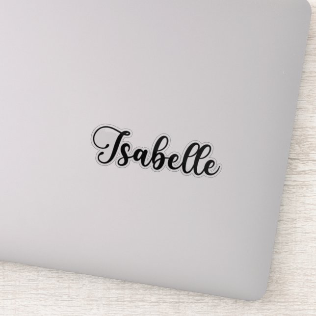 Isabelle Name - Handgeschriebene Kalligrafie Aufkleber (Detail)