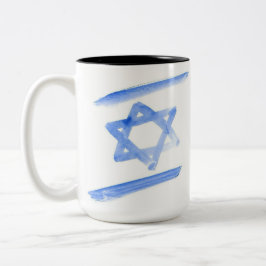 Isaeli Fahne Kaffeemaschine Tasse, hellblaue Grafi Zweifarbige Tasse