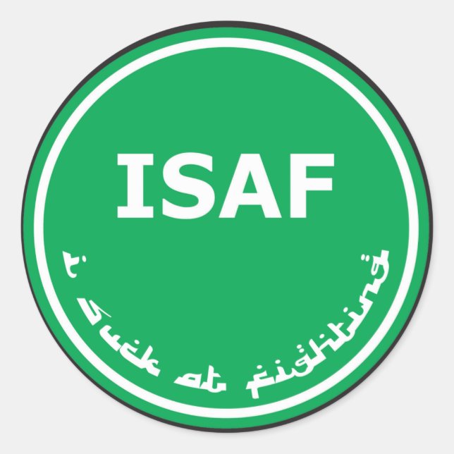 ISAF-Logo Runder Aufkleber (Vorderseite)