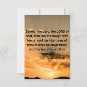 Isaiah 10:33 KJV Bible Verse Pic Flat Gruß Karte