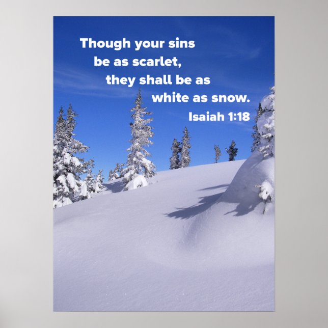 Isaiah 1:18 Obwohl deine Sünden so rau sind Poster (Vorne)