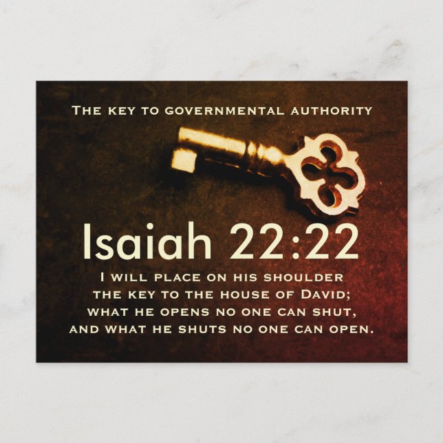 Isaiah 22:22 Schlüssel zum House of David Bible Ve Postkarte (Vorderseite)