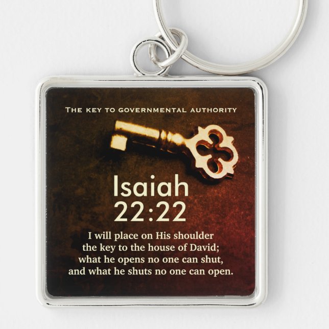 Isaiah 22:22 Schlüssel zum House of David Bible Ve Schlüsselanhänger (Vorne)