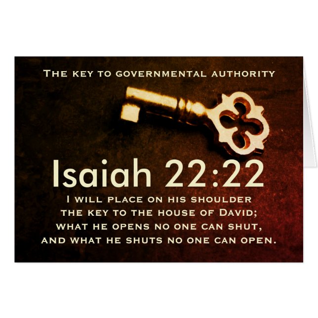 Isaiah 22:22 Schlüssel zur David Bible Card im Hau (Vorderseite (Horizontal))