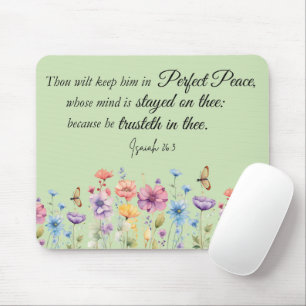 Isaiah 26:3 Perfect Peace KJV Wildblumen Bibel Mousepad
