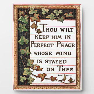 Isaiah 26:3 Viktorianisch Scripture Plaque Fotoplatte