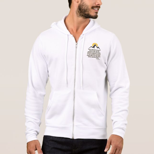 Isaiah 2:2 Bibelschrift Zitat KJV Full-Zip Mens Hoodie (Vorderseite)