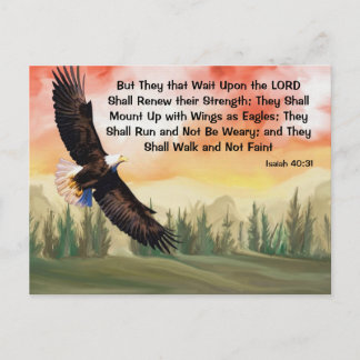 Isaiah 40:31 Auf Adlerflügen bergauf Postkarte