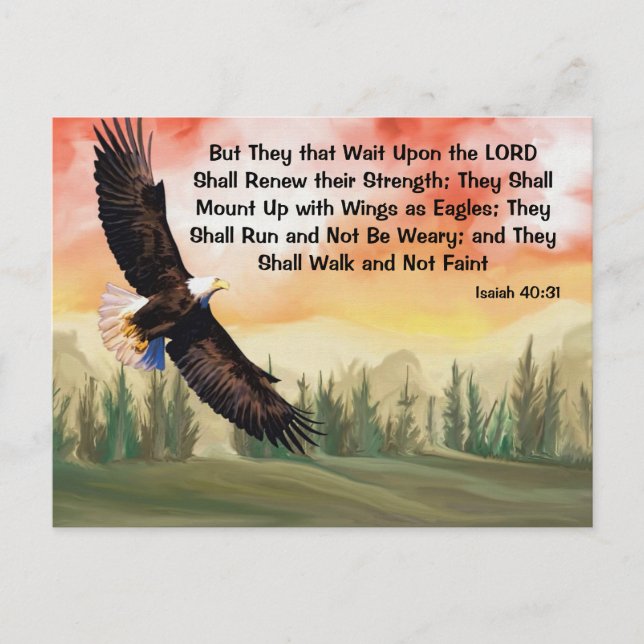 Isaiah 40:31 Auf Adlerflügen bergauf Postkarte (Vorderseite)