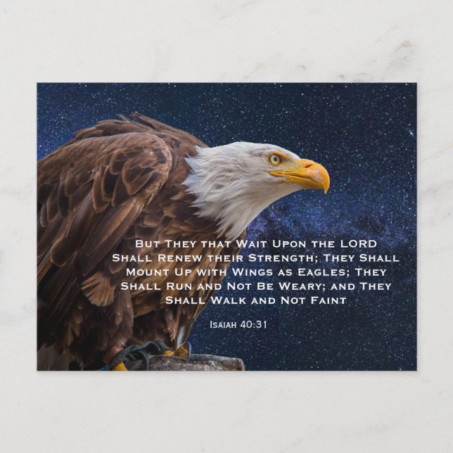 Isaiah 40:31 Auf Adlerflügen bergauf Postkarte (Vorderseite)