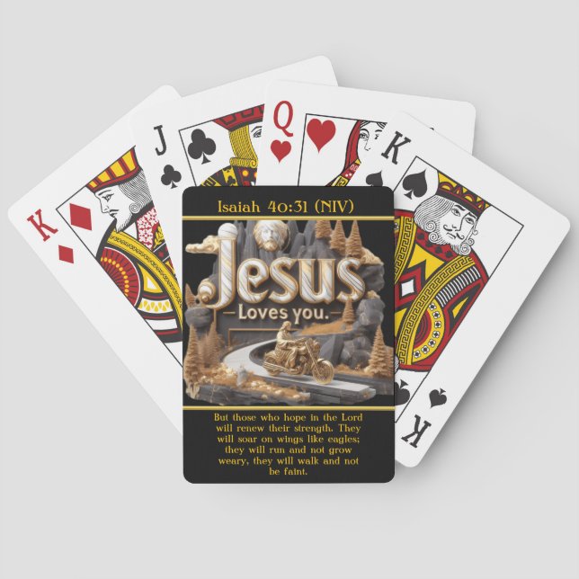 Isaiah 40:31 Aufstieg mit Jesus Spielkarten (Rückseite)