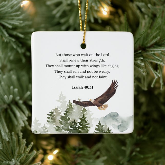 Isaiah 40:31 Berg mit Flügeln wie Adler Keramikornament (Baum)