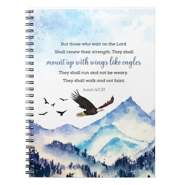 Isaiah 40:31 Berg mit Flügeln wie Adler Notizblock (Vorderseite)