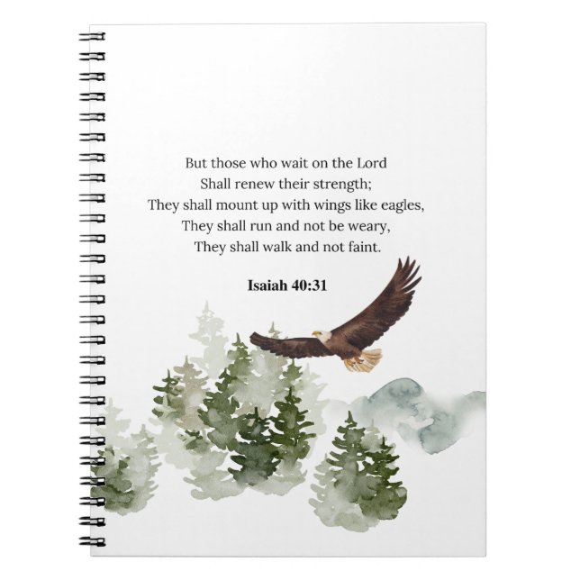 Isaiah 40:31 Berg mit Flügeln wie Adler Notizblock (Vorderseite)