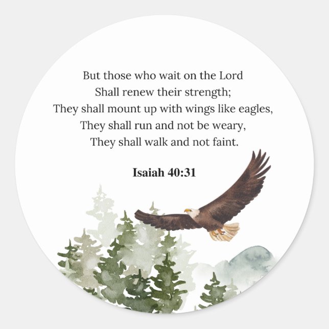 Isaiah 40:31 Berg mit Flügeln wie Adler Runder Aufkleber (Vorderseite)
