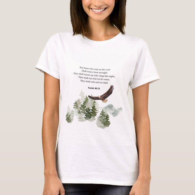 Isaiah 40:31 Berg mit Flügeln wie Adler T-Shirt (Vorderseite)