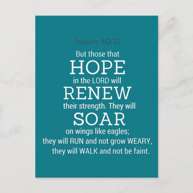 Isaiah-40-31 Bibelschrift Postkarte (Vorderseite)