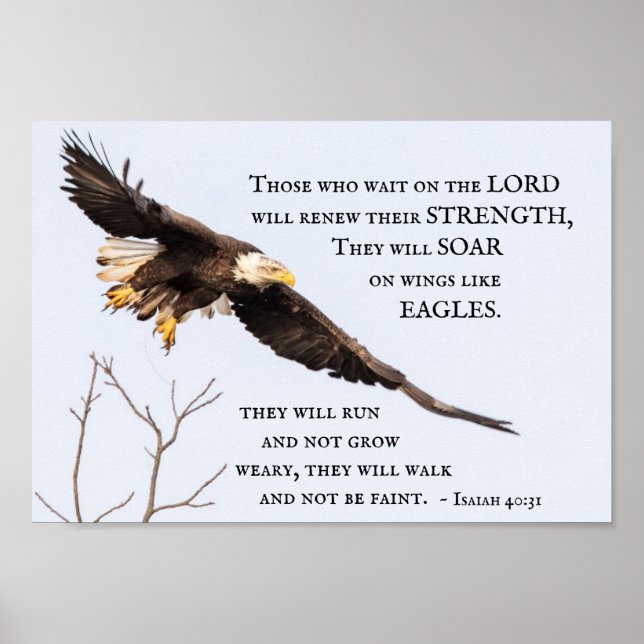 Isaiah 40:31 Die auf den Herrn warten, die Bibel Poster (Vorne)