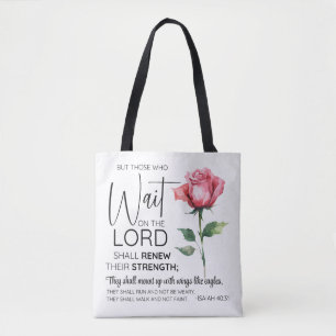 Isaiah 40:31 Die auf der Blume des Herrn warten Tasche