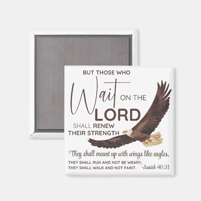 Isaiah 40:31 Die auf die Lord Scripture warten Magnet (Vorderseite/Rückseite)