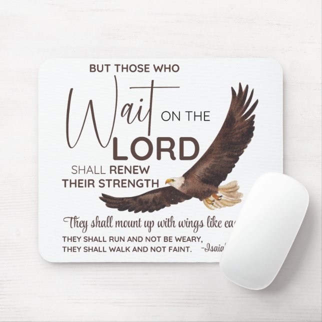 Isaiah 40:31 Die auf die Lord Scripture warten Mousepad (Mit Mouse)