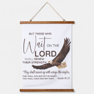 Isaiah 40:31 Die auf die Lord Scripture warten Wandteppich Mit Holzrahmen
