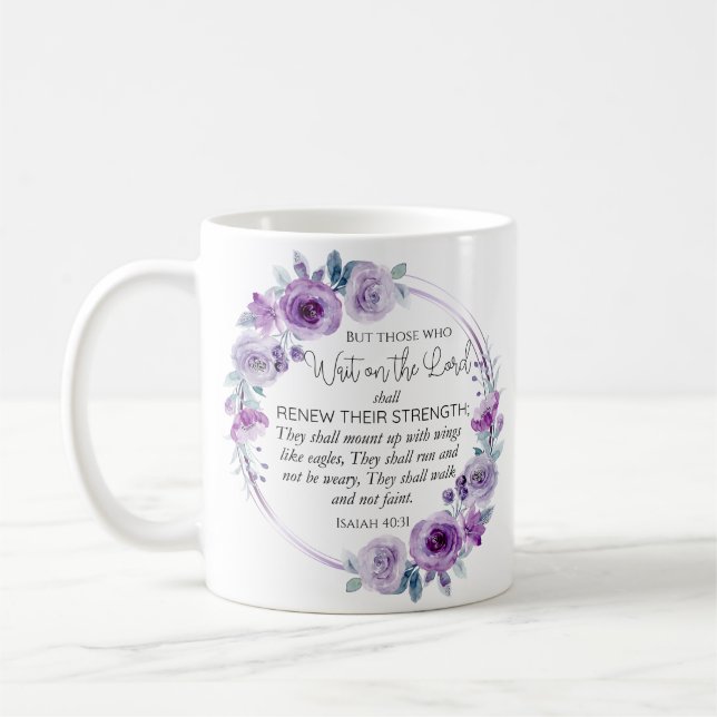 Isaiah 40:31 Die warten auf den Herrn Floral Kaffeetasse (Links)