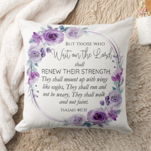 Isaiah 40:31 Die warten auf den Herrn Floral Kissen