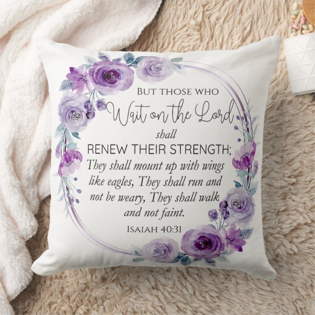 Isaiah 40:31 Die warten auf den Herrn Floral Kissen (Decke)