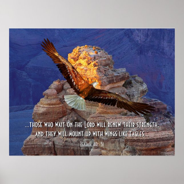 Isaiah 40: 31 Eagle Scripture Poster Print (Vorne)