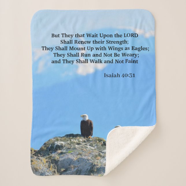 Isaiah 40:31 Eagle Scripture Sherpa Blanket Sherpadecke (Vorderseite)