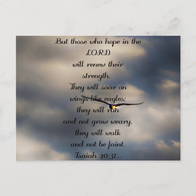 Isaiah 40:31 Geschenk des Christlichen Verse Postkarte (Vorderseite)