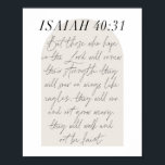 Isaiah 40:31 Minimal Boho Beige Arch Poster<br><div class="desc">Aber diejenigen,  die auf den Herrn hoffen,  wird ihre Kraft erneuern ...  - Isaiah 40:31 Minimal Boho Beige Arch Script</div>
